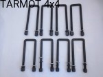 Kloryny obejmy resoru + 5cm wojenny (U-bolt for UAZ military axle + 5cm) SET 8 pieces with bolts